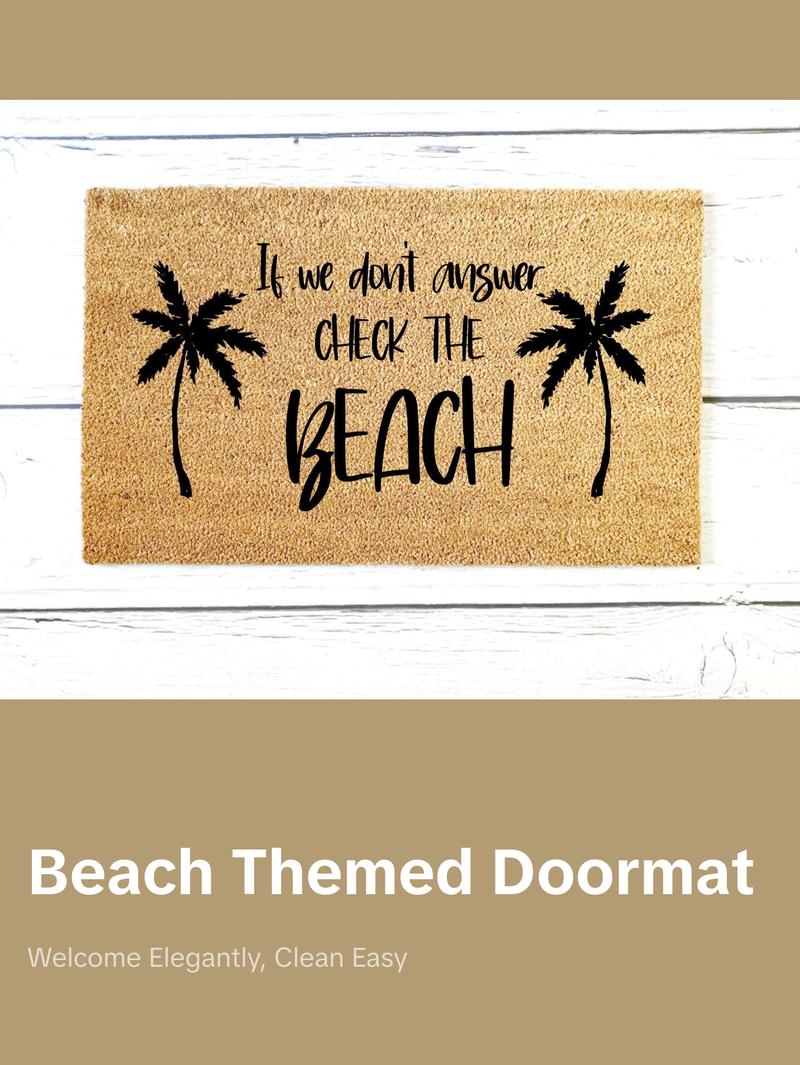 Check the Beach Doormat | Custom Painted Doormat | Beach Mat | Home Alone | Welcome Doormat | Front Door Mat | Home Decor