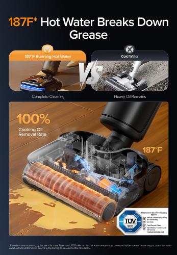Roborock F25 series Ultra Steam Wet Dry Vacuum Cleaner, 356°F Steam Mop & 187°F Hot Water Cordless Vacuum Mop All in One, Floor Washer with Blue Light, 194°F Self-Cleaning, 180° Lay-Flat, AI Assitant Wheels #TikTokShopSpringGlowUp #NewDropsForYou