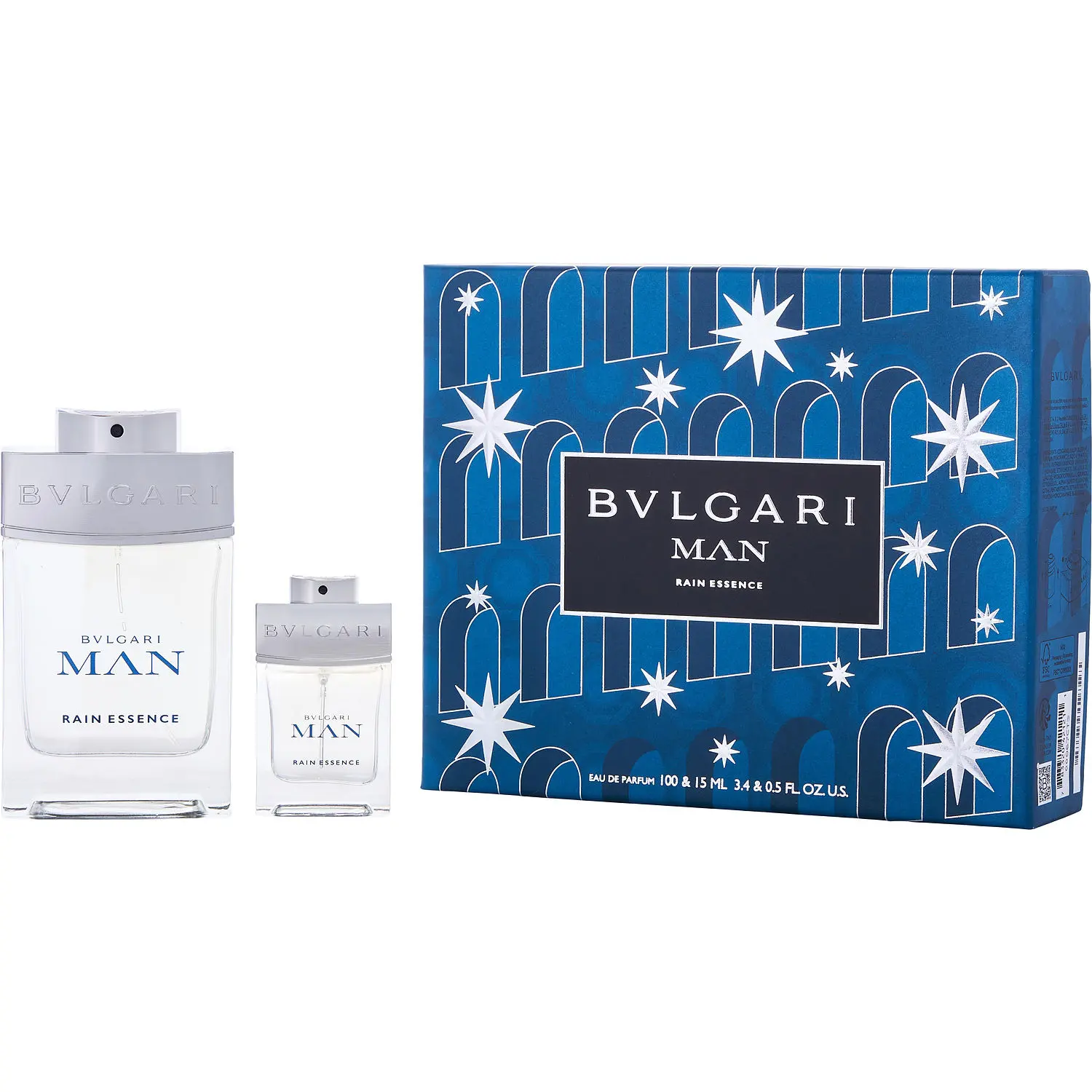 Bvlgari Man Rain Essence Set-Eau De Parfum Spray 3.4 Oz & Eau De Parfum Spray 0.5 Oz For Men