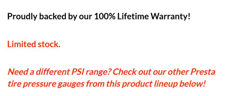 MBX-60 Presta Tire Pressure Gauge for Bikes (Max 60 PSI) | MTB & XC Series MBX-60 Presta Tire Pressure Gauge for Bikes (Max 60 PSI) | MTB & XC Series