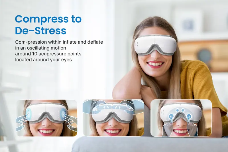 Product Introduction of RENPHO Eyeris 1 Eye Massager with Heat, Valentines Day Gift Choice for Man Women Smart Comfort Eye Mask with Bluetooth Music, Birthday Gift 4