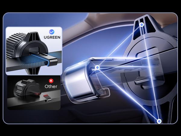 UGREEN Car Phone Mount for Magsafe Air Vent Car Mount Magnetic Phone Holder Compatible with iPhone 17 16 15 14 13 12 Pro Max, Strongest Magnet Black