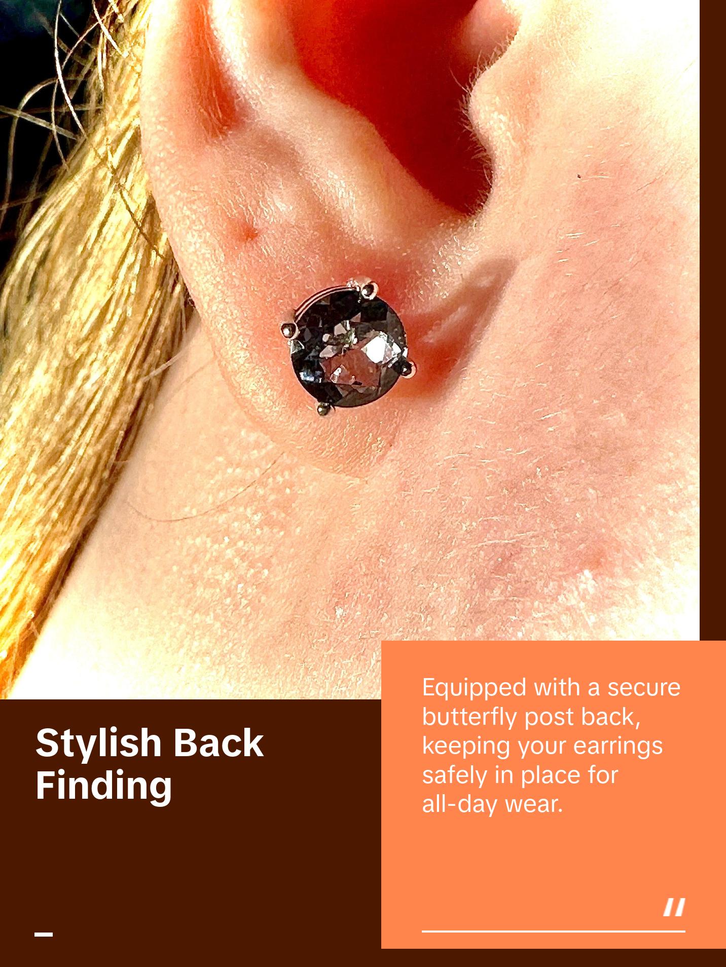 925 Sterling Silver 6MM Round Tanzanite Stud Earrings for Women Gift Birthstone