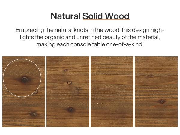 LITTLE TREE Solid Wood Console Table, 47.24" Long Farmhouse En,tryway Table with 3-Tier Shelves, Rectangular Couch Tables Behind Sofa, Narrow Accent Tables for Hallway, Entrance, Foyer, Living Room, Vintage Furniture