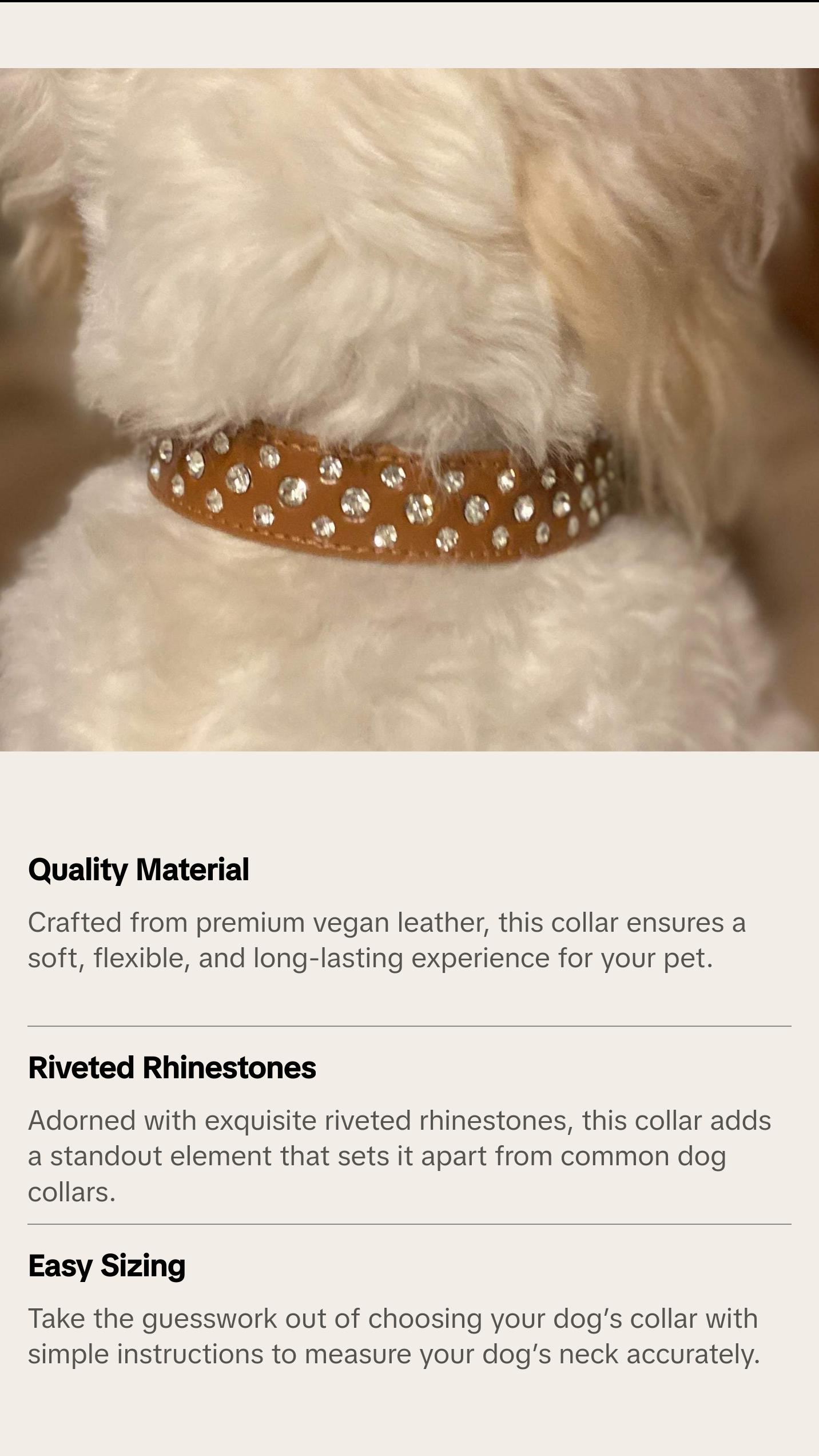 Brown Bling Dog Collar