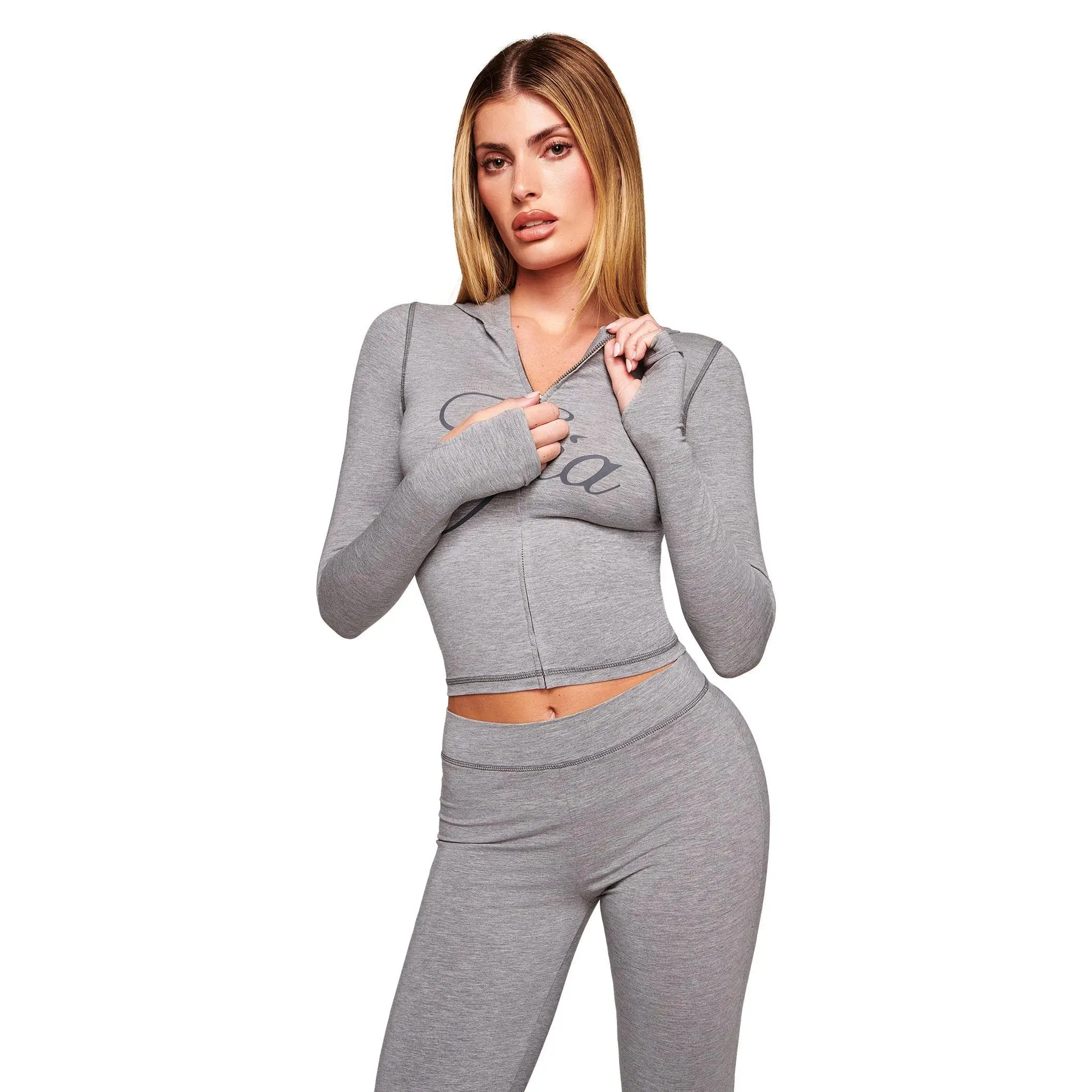BLARE JERSEY HOODIE - GREY : HEATHER GREY