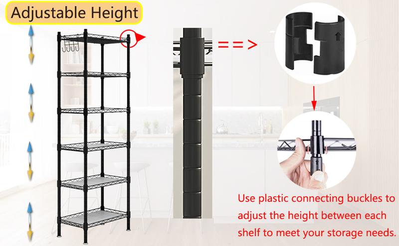 dealsforyoudays Shelf Metal Shelves 6 Tier Storage Rack Shelving Unit Organizer for Kitchen Laundry Garage Bathroom Pantry Closet Office dealsforyoudays Shelf Metal Shelves 6 Tier Storage Rack Shelving Unit Organizer for Kitchen Laundry Garage Bathroom Pantry Closet Office