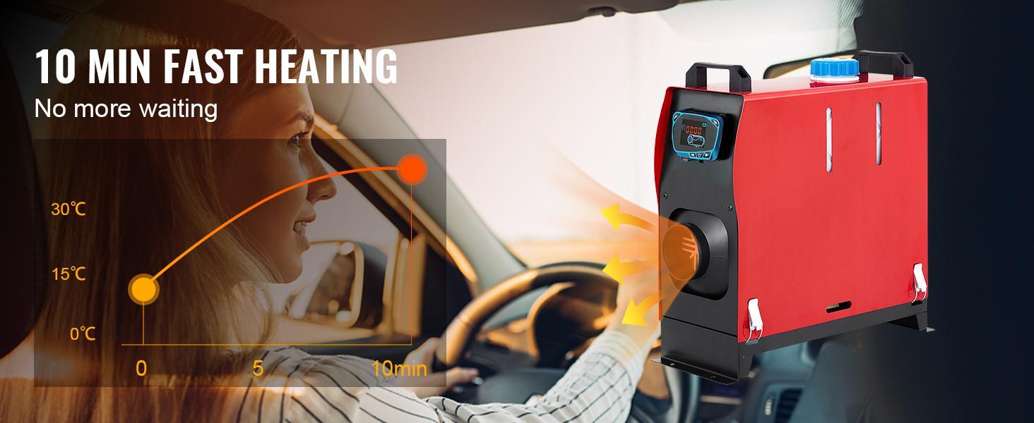 VEVOR 8KW 12V Diesel Air Heater All in One with Blue LCD Switch & Large Air Outlet 5L Tank, TikTokShopBlackFriday, Remote Control Parking Diesel Heater Silencer for RV Trucks Bus Trailer Home and Shop