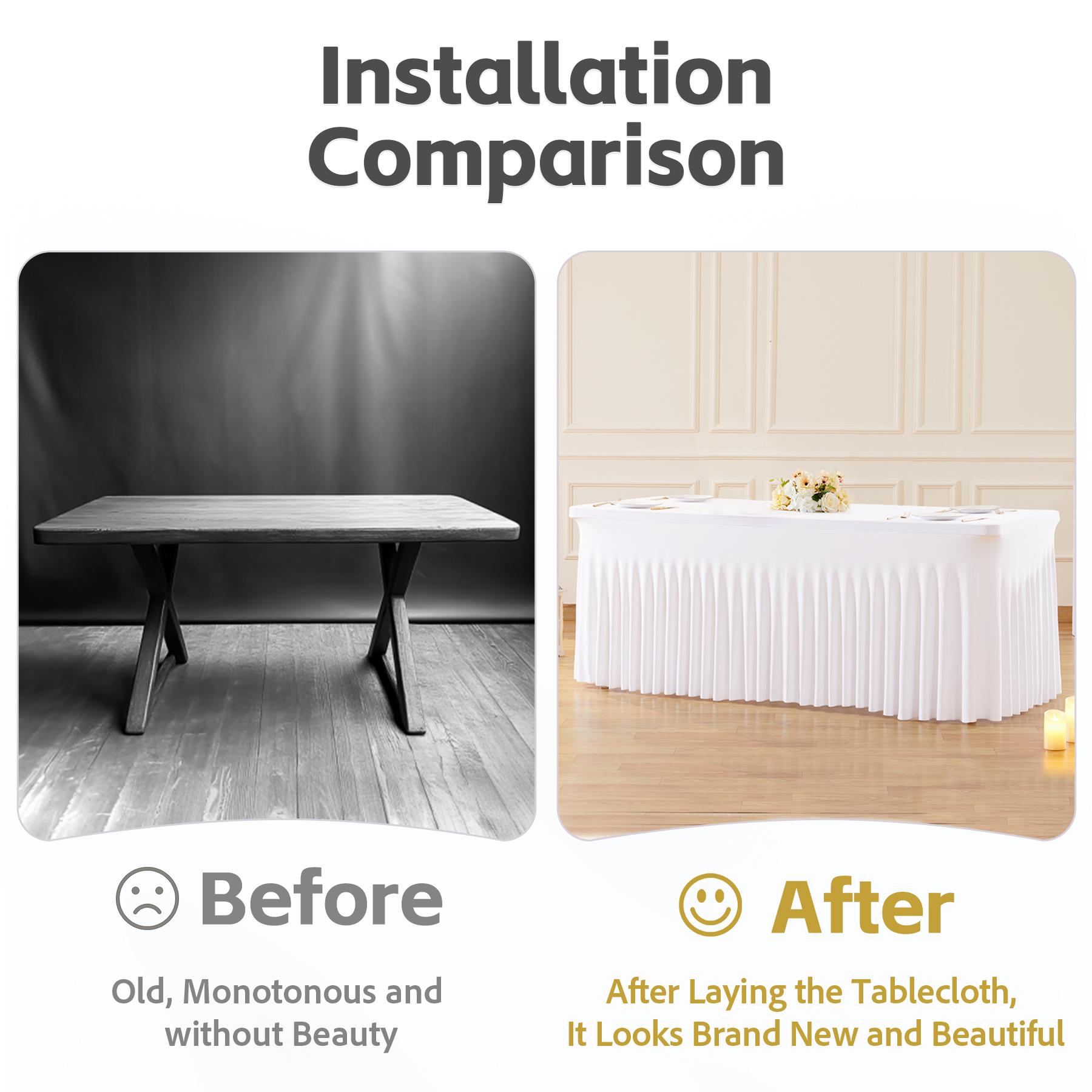 2 Pack Spandex Christmas Tablecloths for 4/6/8FT Rectangle Tables Stretch Wrinkle-Free Table Covers with Skirt for Holiday Parties Weddings & Banquets 2 Pack Spandex Christmas Tablecloths for 4/6/8FT Rectangle Tables Stretch Wrinkle-Free Table Covers with Skirt for Holiday Parties Weddings & Banquets