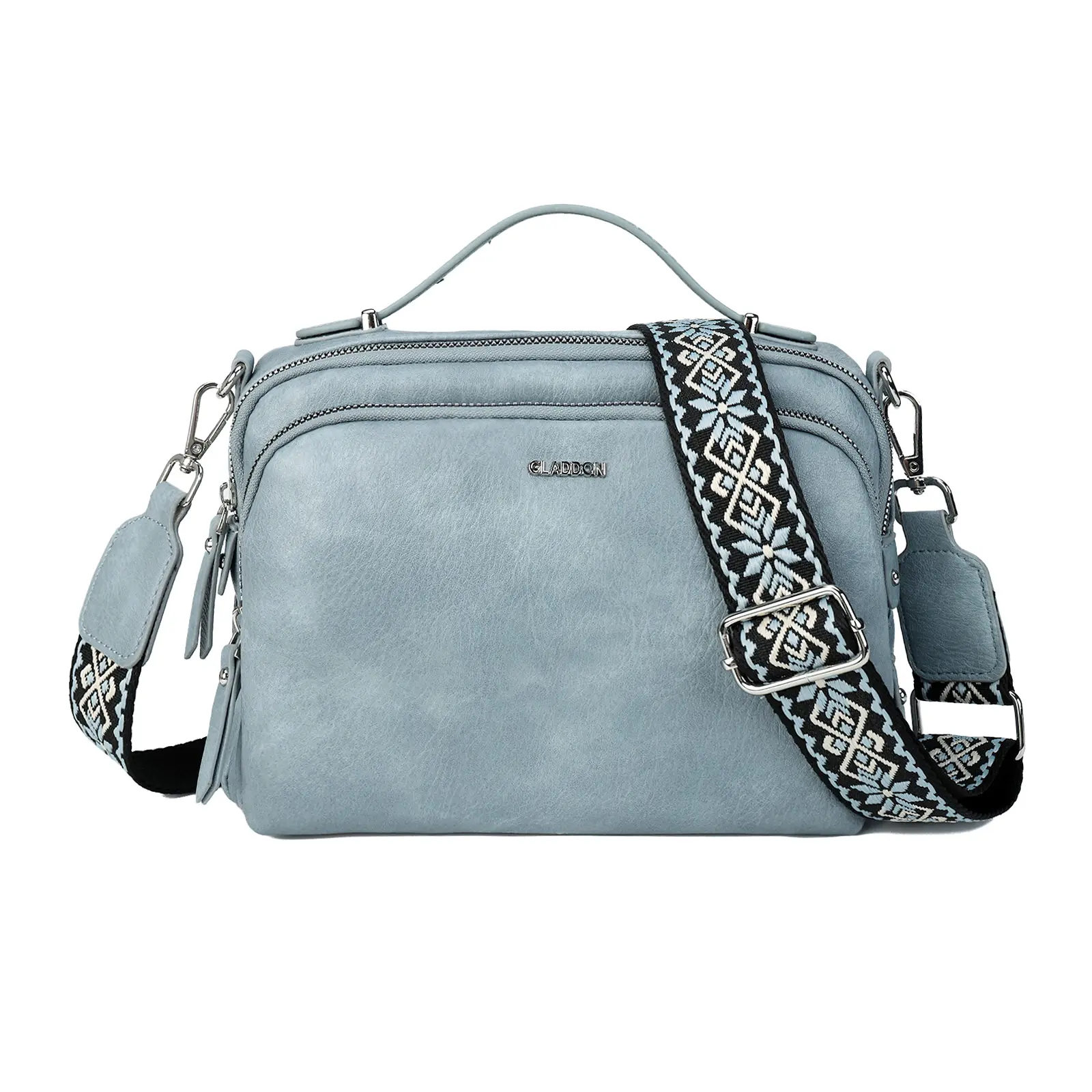 Multi Pockets Crossbody Bags for Women Small Top Handle Purse Satchel and Medium Use Elegant Functional Soft Material & Woven Strap Design