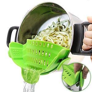 Clip On Colander Silicone Clip On Strainer for Pots and Bowls, Pasta Vegetable Pot Strainer Drainer Kitchen Tools Accessories