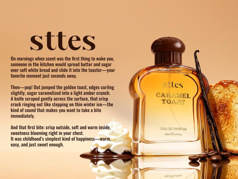 Sttes Caramel Toast Eau de Parfum, Warm Gourmand Fragrance with Vanilla, Coffee, Chocolate Notes, 100ml Sttes Caramel Toast Eau de Parfum, Warm Gourmand Fragrance with Vanilla, Coffee, Chocolate Notes, 100ml
