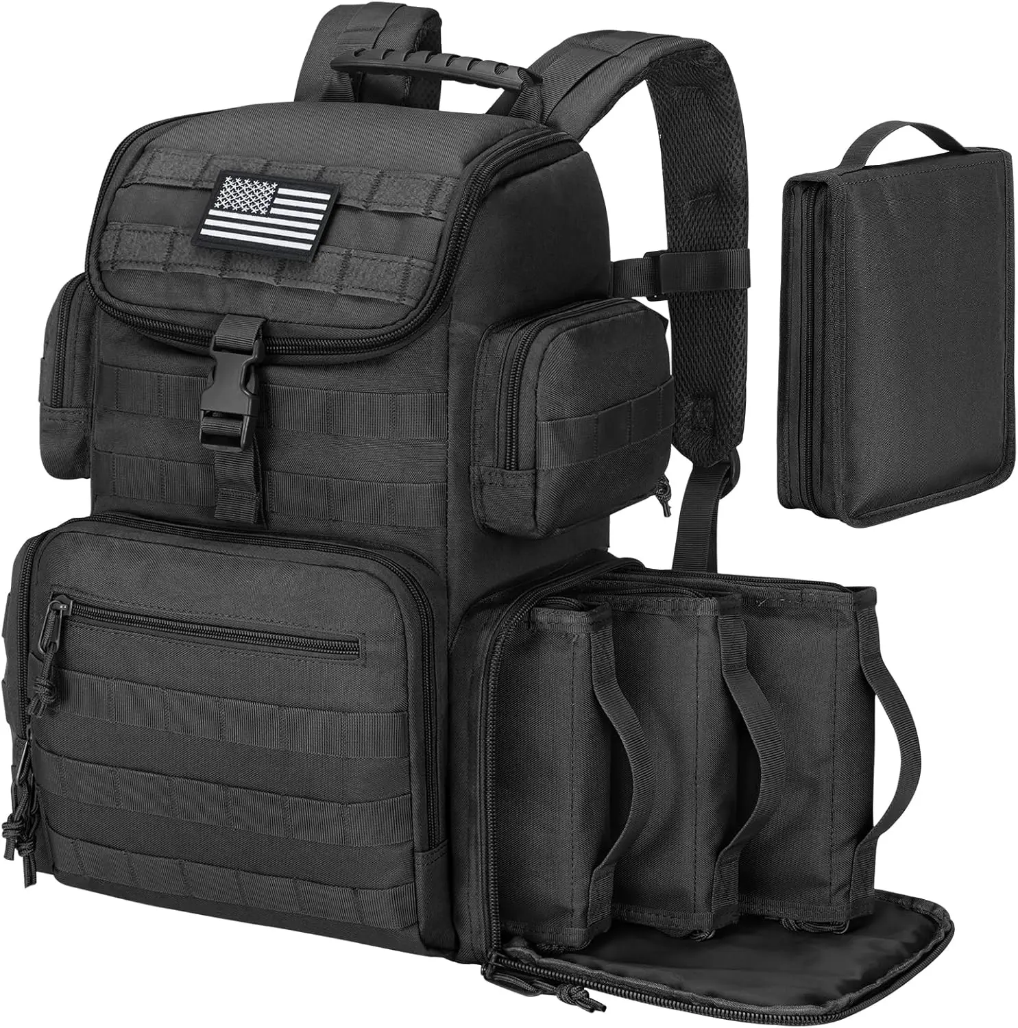 Utility Gear Backpack with 4 Storage Pouches | 1000D Nylon Waterproof MOLLE Rucksack 35-40L Large Capacity for Outdoor Range Gear Bag
