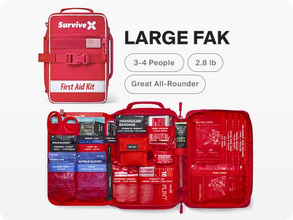 SURVIVEX Large Pro First Aid Kit for Car, Travel & Home