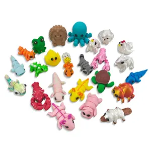 24pcs Mini Animals Articulated Toy Set, Flexible Fidget 3D Printed Animal Figurines, Durable ABS Material, for Ages 3-6