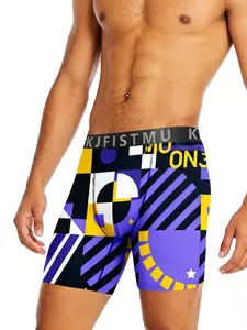 12 pcs Random Abstract Art Retro Psychedelic Style Men's Boxer Briefs Dopamine Color Palette Rock that street vibe Regular fit for soft comfort Random surprises for daily freshness Perfect gift idea Men's Underwear