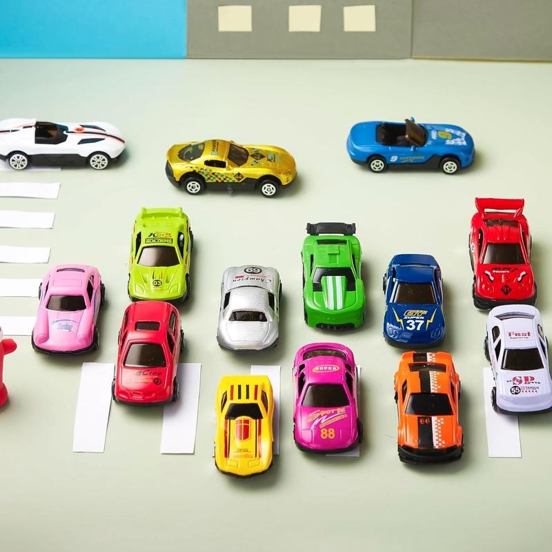 JOYIN 35 Valentines Day Die-Cast Racing Cars Gift Cards for Kids with Valentine’s School Classroom Exchange Greeting Cards, Vehicle Party Favor Toy Supplies