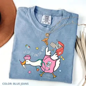 Comfort Colors Silly Goose School Nurse Shirt, Funny School Nurse Graphic Tee, Elementary Nurse Gift Teacher Gift