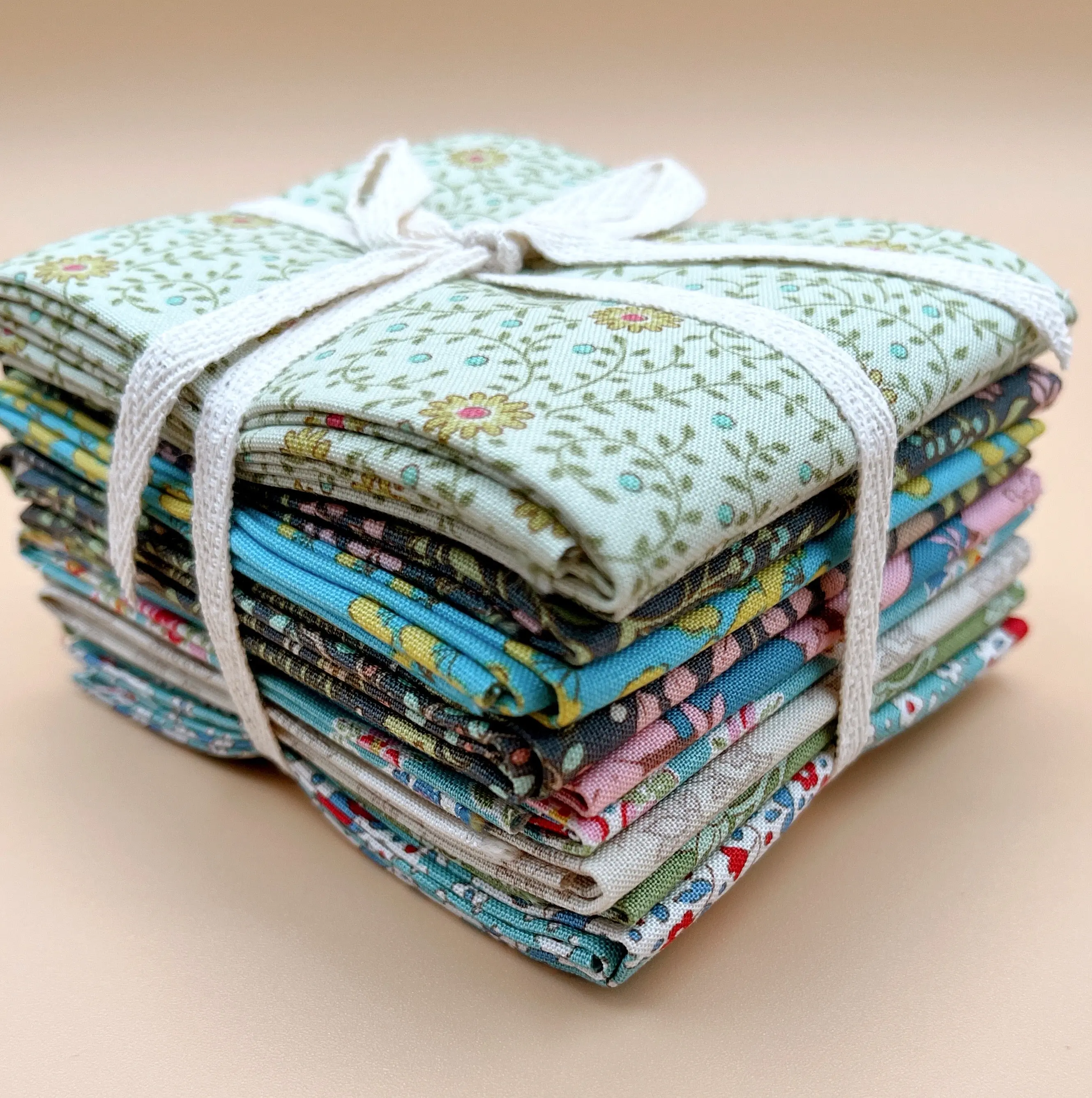 Nature-Inspired Tilda Green Prints Fat Eighth Bundle, Home Sewing & Soft Furnishings Textile Fabric, Indoor, All Seasons
