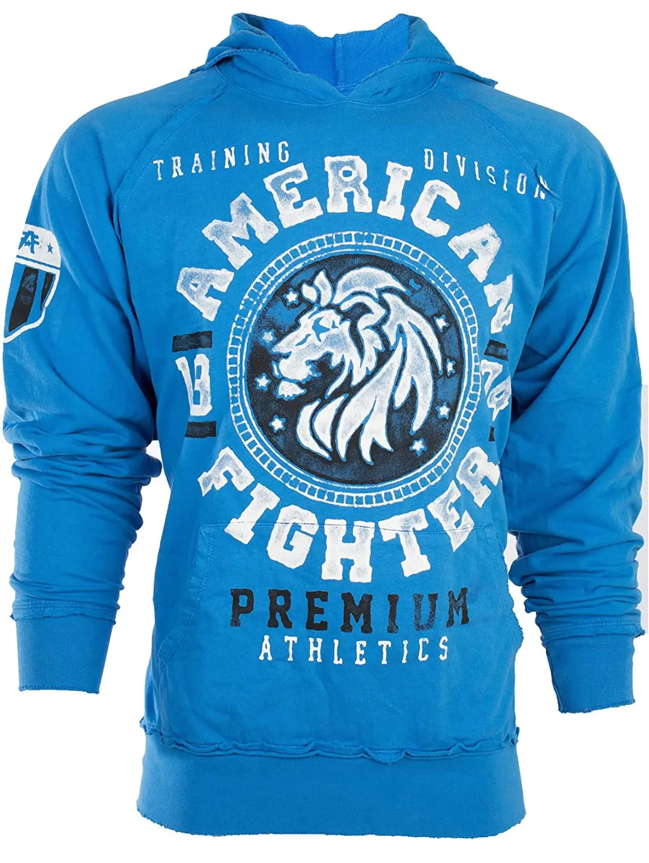 American Fighter Men's Graphic Long-Sleeve Hoodie - 100% Cotton, Full-Length, Alabama Premium Heavyweight MMA Blue Casual All-Seasons Cold-Wash Men's Tops
