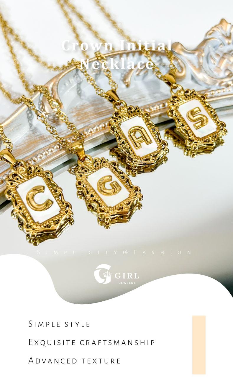 GGIRL 18K Gold Plated Initial Letter Pendant Necklace for Men & Women Elegant Wave Chain Alphabet A-Z Fashion Jewelry Gift for Holiday Haul Christmas Birthdays Anniversaries