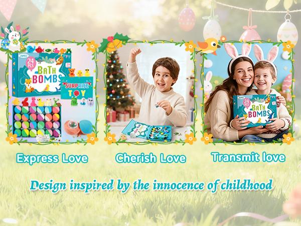Bath Bombs for Kids with Surprise Inside, 24 Pack Kid Bath Bombs Gift Set, Easter Basket Stuffers for Boys Girls Bubble Bath with Toys Inside