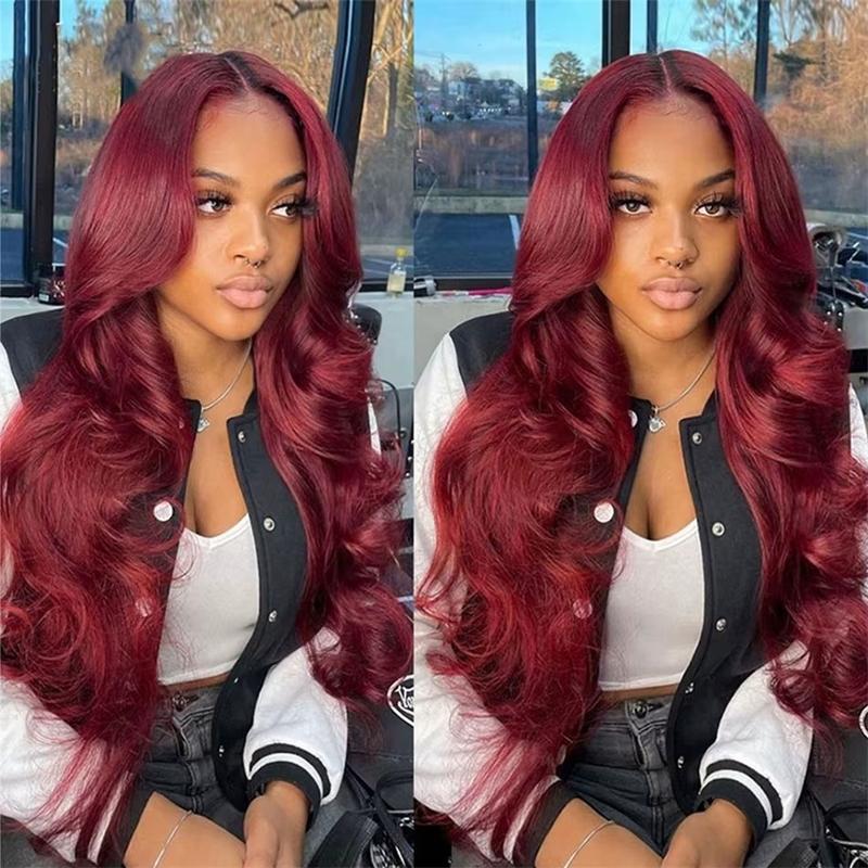 [Super Deal] Hot Star 99J Burgundy Colored HD Lace Front Human Hair Wigs 13x6 Lace Frontal Human Hair Wigs For Women Raw Indian Straight and Body Wave Wigs TikTokShopBlackFriday