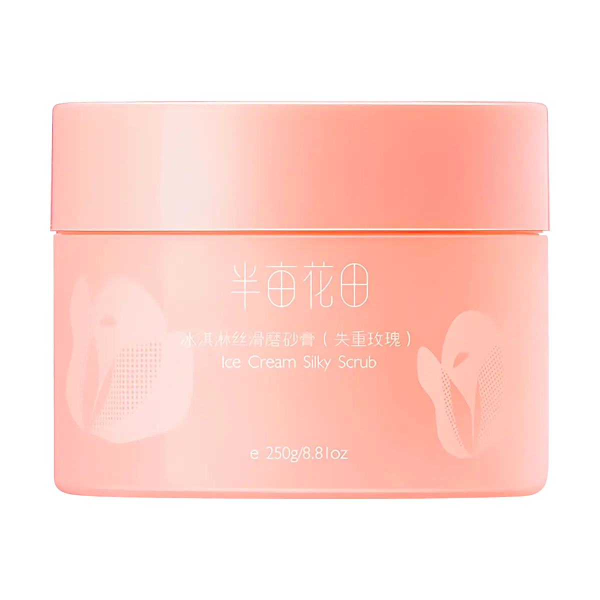 LITTLE DREAM GARDEN Exfoliating Body Scrub - Ice Cream Smooth Fragrance, AHA Moisturizing Shower Gel with Weightless Rose - 250g