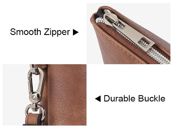 CLUCI TikTokShopSpringGlowUp Womens Wallet Large Capacity Leather Wristlet Clutch Zipper Purse Slim Ladies Travel Credit Card Holder Phone Organizer Wrist Strap Compact