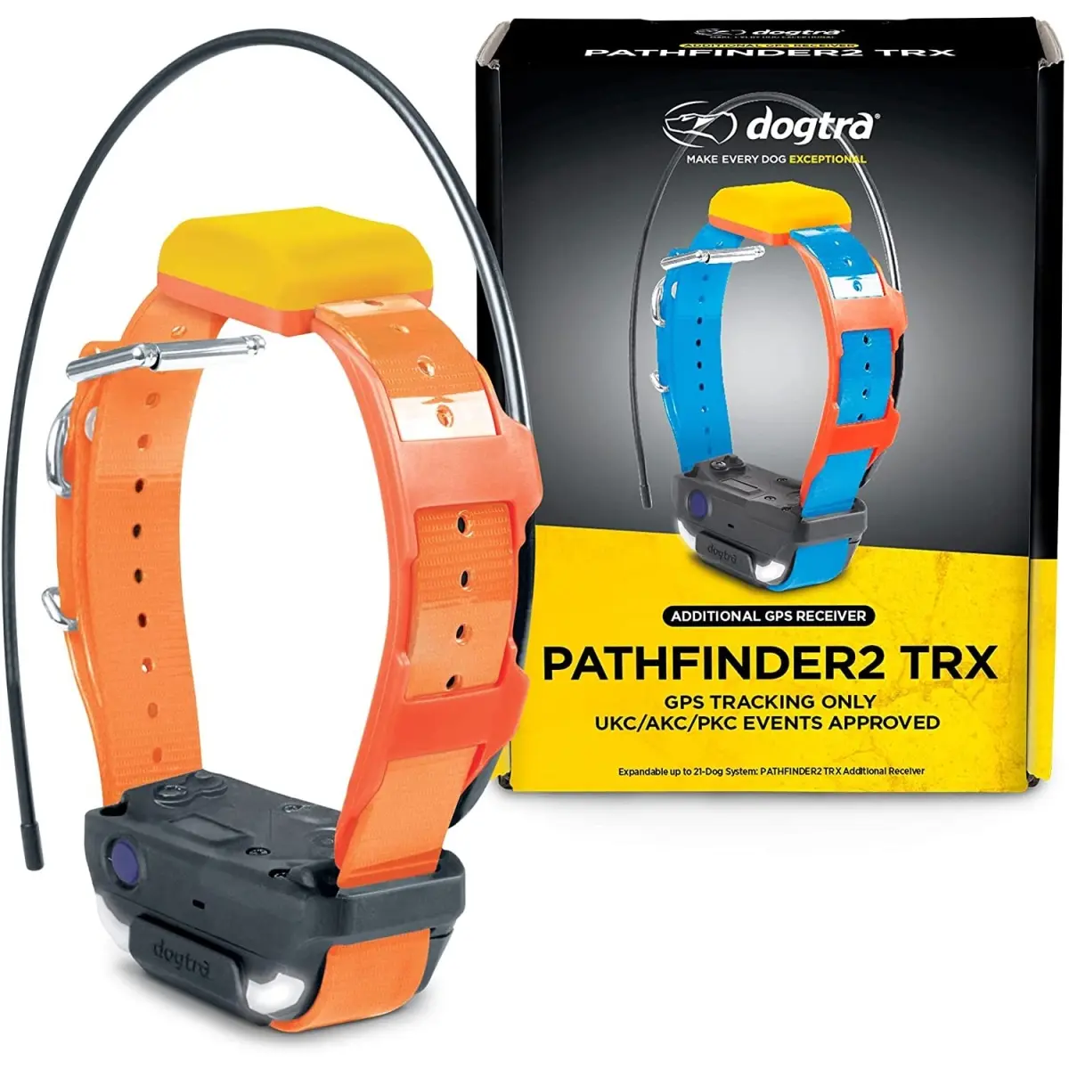 Dogtra PF2 TRX Orange Pathfinder 2 GPS Dog Collar - GPS Trackers, Device Trackers Accessory, Collars & Harnesses Add-On with Working Battery Saving Sleep Mode, Gps Tracker, Free Mapbox Maps