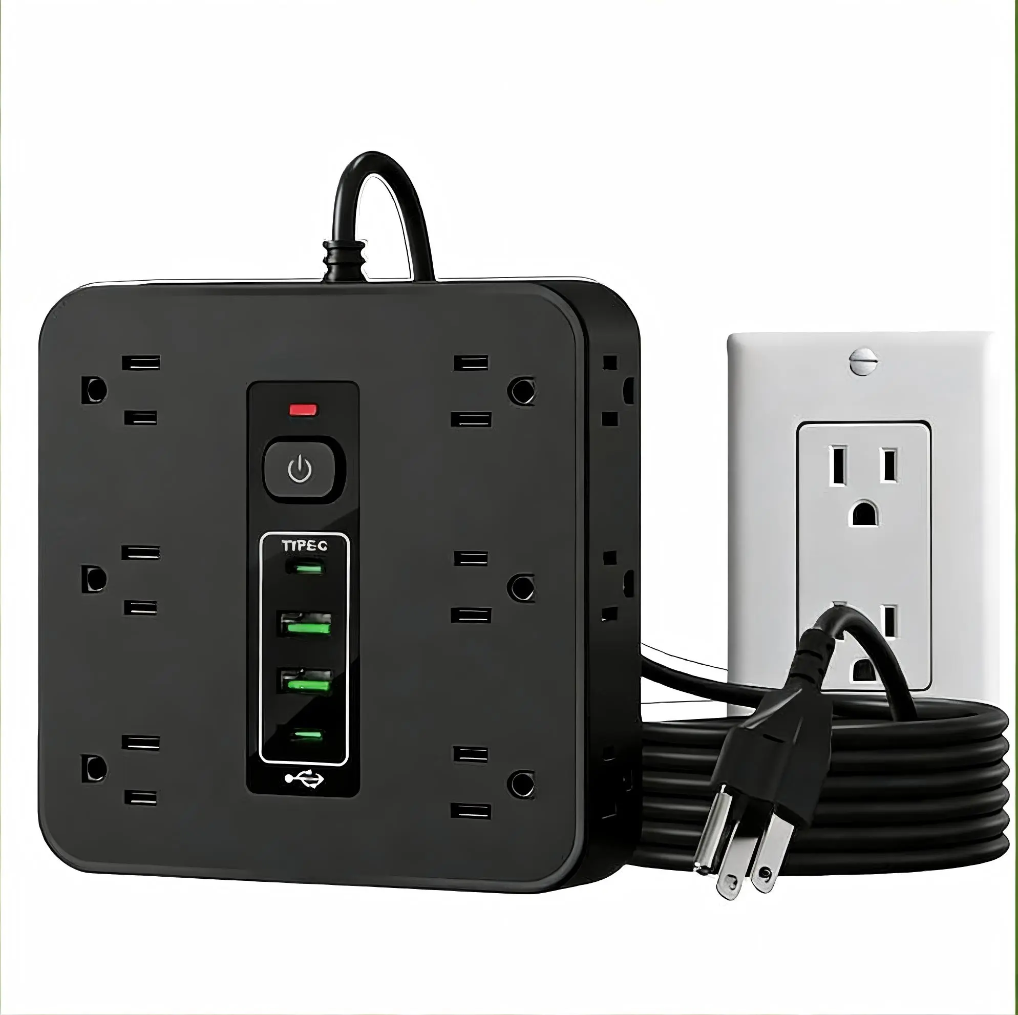 16-in-1 Power Strip with Switch & Surge Protection, Multifunctional Power Strip with 12AC Outlets & 2 USB & 2 Type-C, USB Ports Socket for Office, Home and Travel, Wall Outlet Extender,Power Socket Expander,Father's Day Gift, SummerVibes tiktokshopbacktos