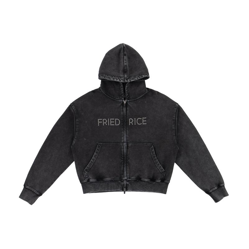 FRIED RICE Beaded Logo Double Zip Hoodie