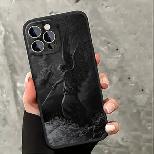 Compatible with iPhone 17 16 Pro Max 15 Plus 14 13 12 11  Air X XR Unique Warrior Angel Darkness Aesthetic Pattern Rugged Durable shockproof Anti-Scratch soft Silicone case Gift For Girls and Women
