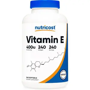 Nutricost Vitamin E 400 IU, 240 Softgel Capsules - Gluten Free, Non-GMO