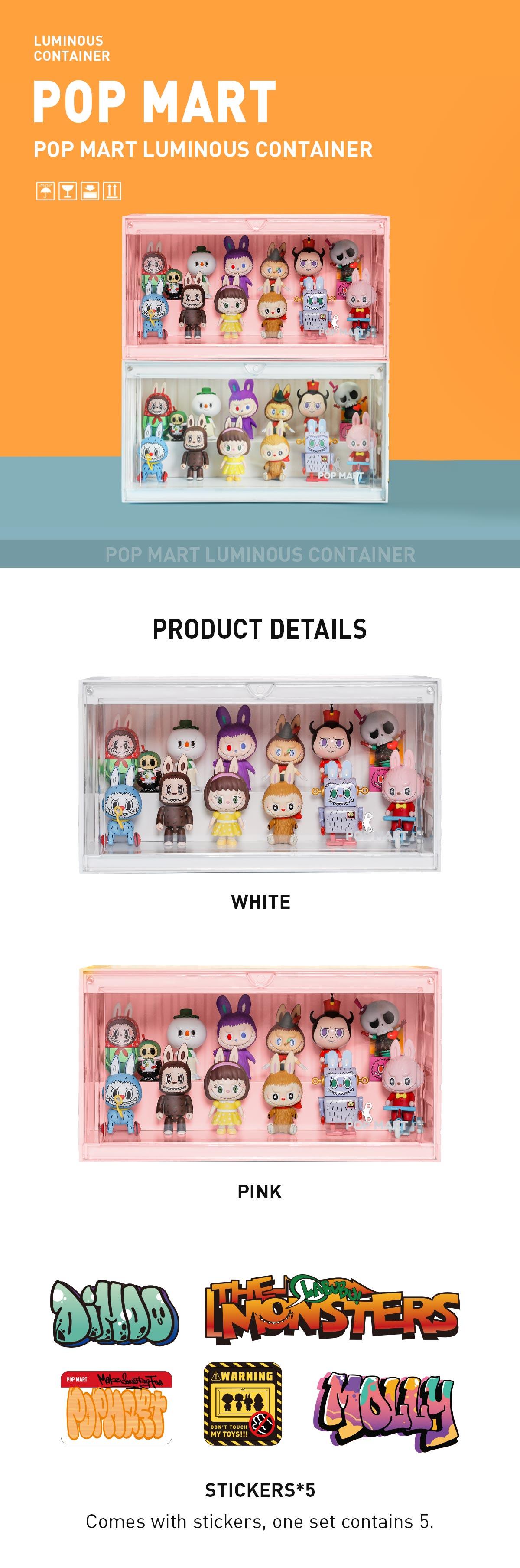 POP MART Luminous Display Container (White&Pink)