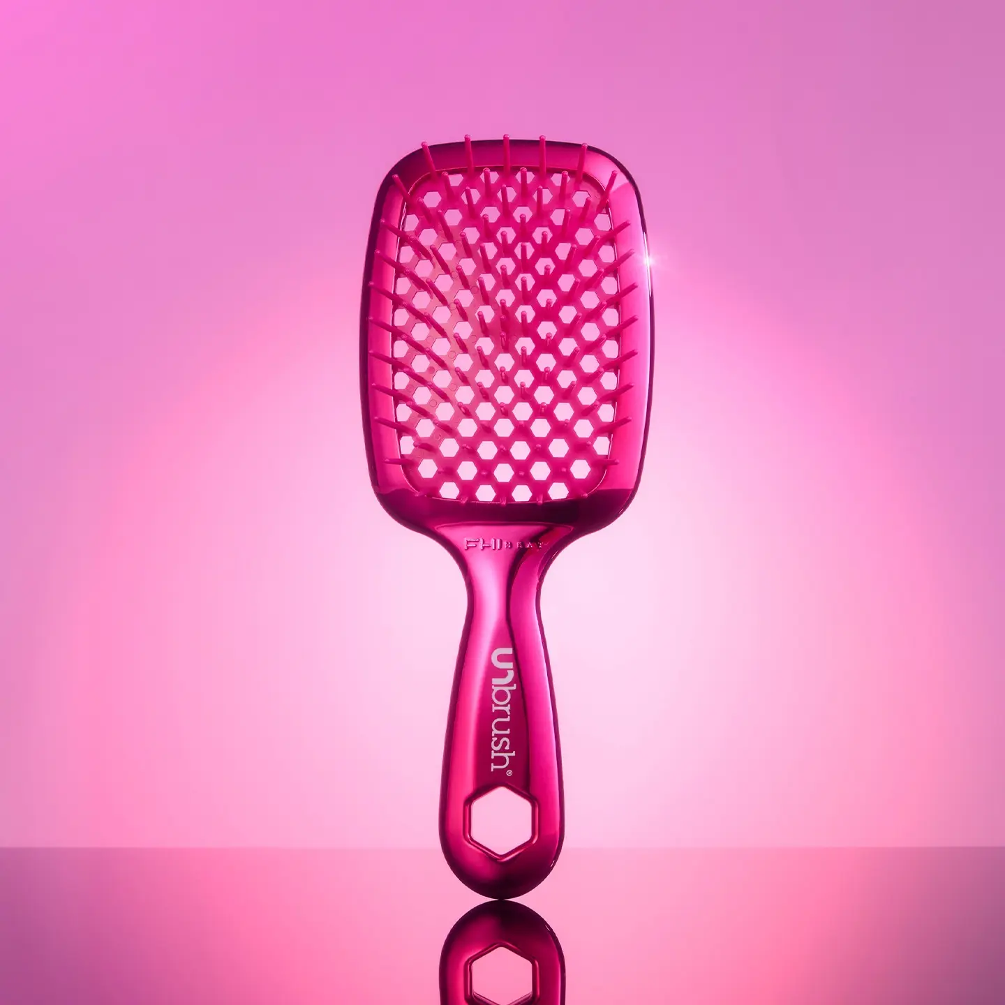 UNbrush Chrome Collection Full-Size Hair Styling Brush - Curly Hair Detangler, Lightweight, Vented Back, Anti-Snagging Combs & Brushes, Curly Hair Detangler Brush