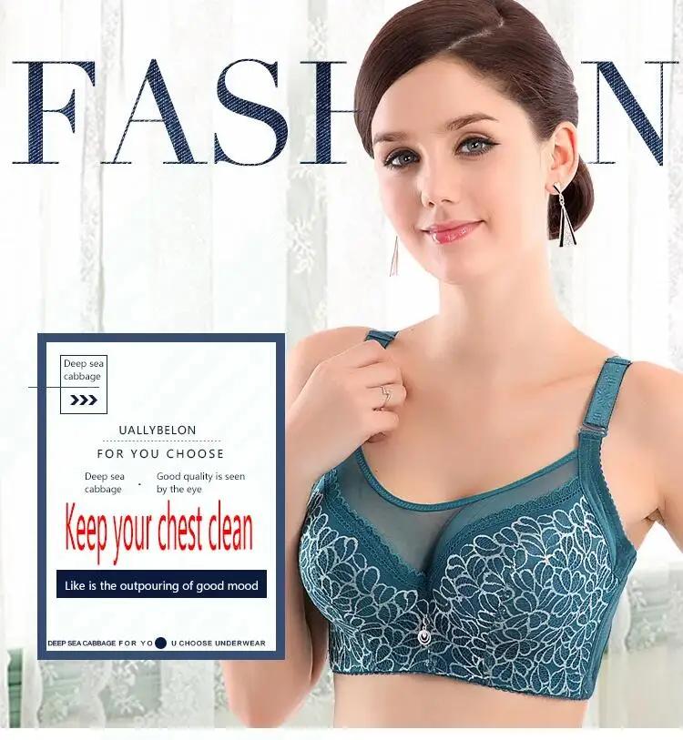 Thin Cup Push Up Bra Mesh Lace Bras For Women Plus Size Underwear Brassiere Elegant Pattern Lingerie