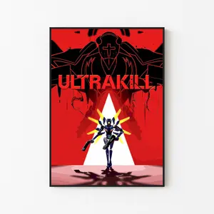 [Gaming Collection - Sale Up To 40%] [Unframe] Ultrakill Game Poster 1, High-Energy FPS Wall Art, Cyberpunk Shooter Artwork, Gaming Room Decor, Indie Game Fan Gift