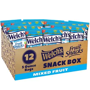 Welch's Fruit Snacks, Mixed Fruit, Perfect for School Lunches, Sharing Size Bags, 5 oz (Pack of 12)