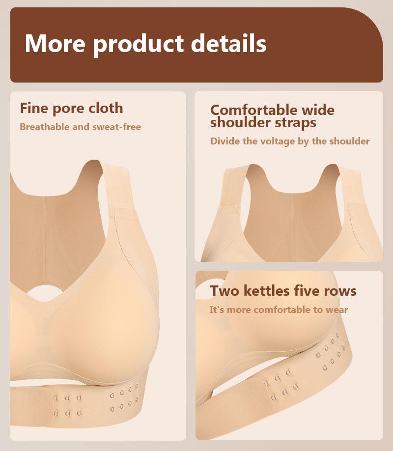 【Postural correction】Women's Wireless Full Coverage Sports Bra - Soft Breathable, Non-Removable Moulded Cups | Beige Yoga Gym Activewear for Daily & Fitness Use