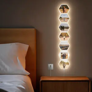 Indoor decorative light, customizable modular LED lighting, USB powered, touch activated, DIY hexagonal interlocking design, RGB smart effects, easy installation, suitable for gaming rooms, bedrooms, and living rooms