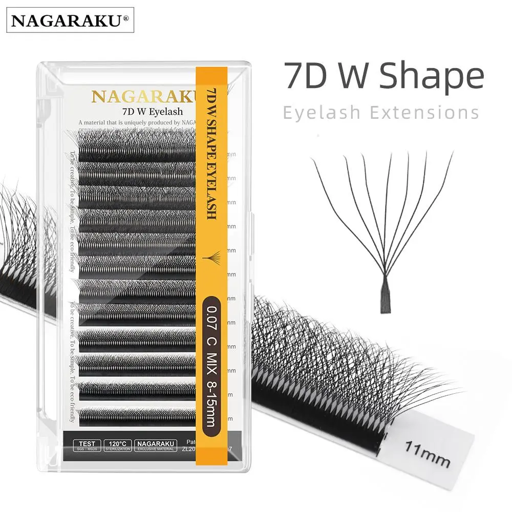 NAGARAKU 7D W Shape Bloom Premade Fans Eyelash Extensions Individual Lashes 2026 New