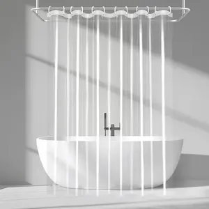 Bathroom Shower Curtain Plastic Shower Curtain Premium PEVA With Rust Proof Grommets Clear 8G Bathroom Accessories 72x72.