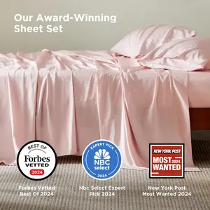 【Spring Glow Up】Bedsure Bamboo Sheets Set-4PCS,Cooling  Breathable & Soft, Deep Pocket, Hotel Luxury Silky Bedding for Hot Sleepers