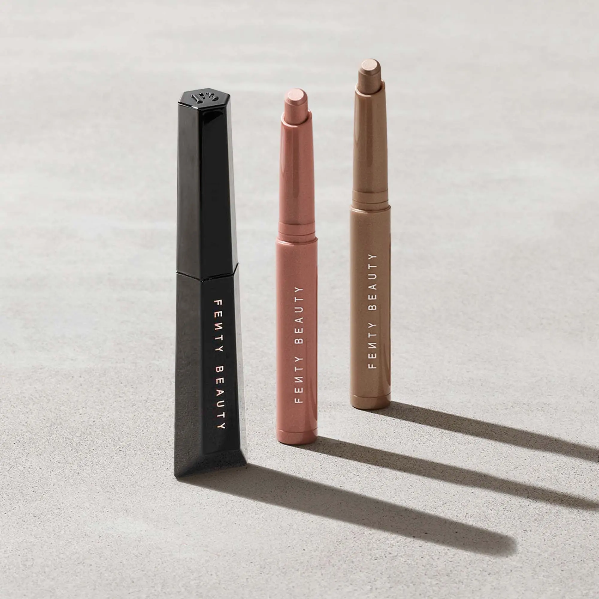 Fenty Beauty Eye Makeup Essentials: Hella Thicc Volumizing Mascara + Shadowstix Longwear Eyeshadow Stick Cosmetics Trio