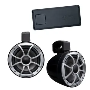 Wet Sounds - A Pair Of Black RECON 6 POD-B 6.5 Inch Tower Speakers & STX Micro-4 Amplifier