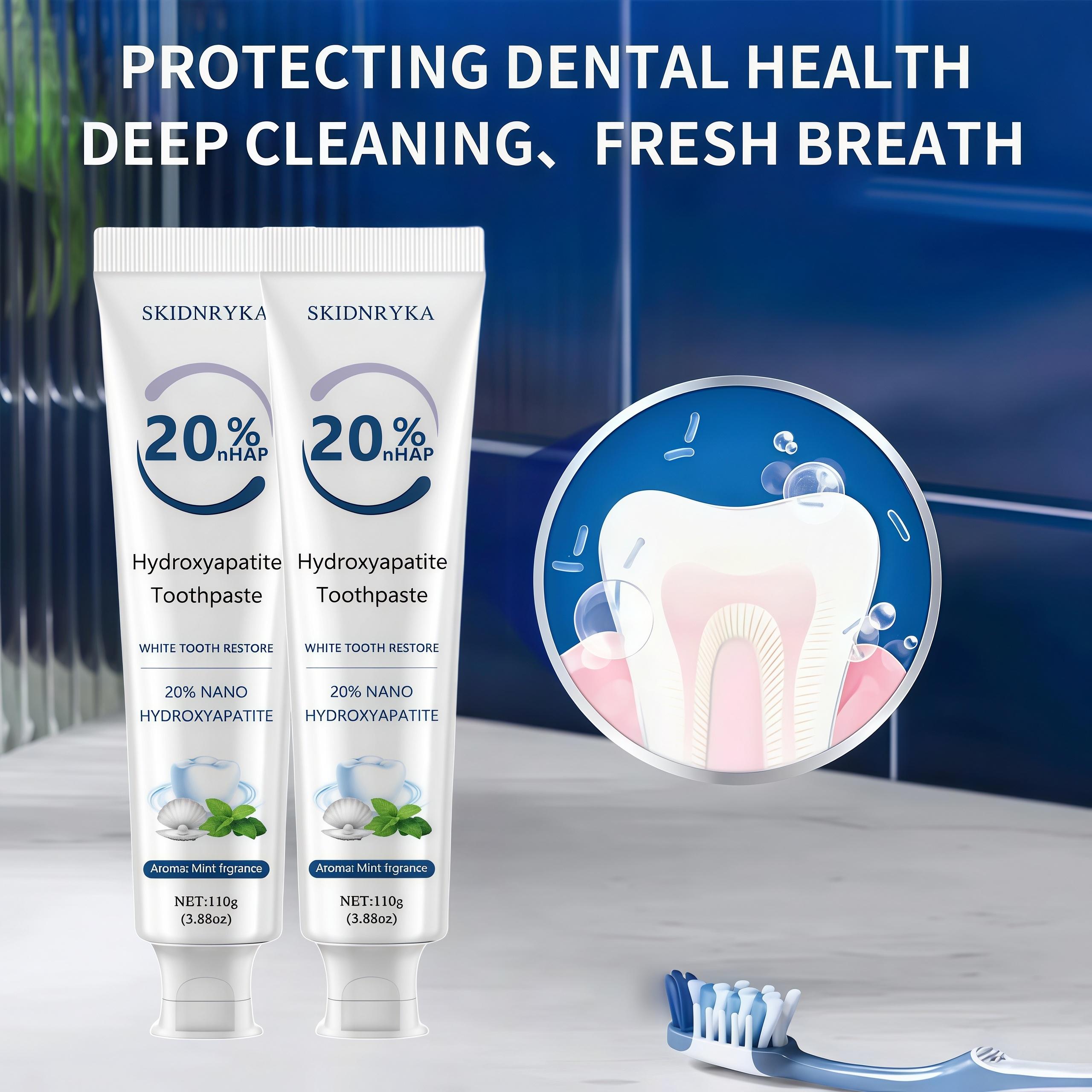 SKIDNRYKA 20% Enzyme Cleaning Toothpaste, Comes with Toothbrush for Teeth Whitening, Freshness Breath, Deep Cleaning and Whitening Teeth, Suitable for Home Travel Use, Oral Hygiene and Health Gift, Essential for Oral Care