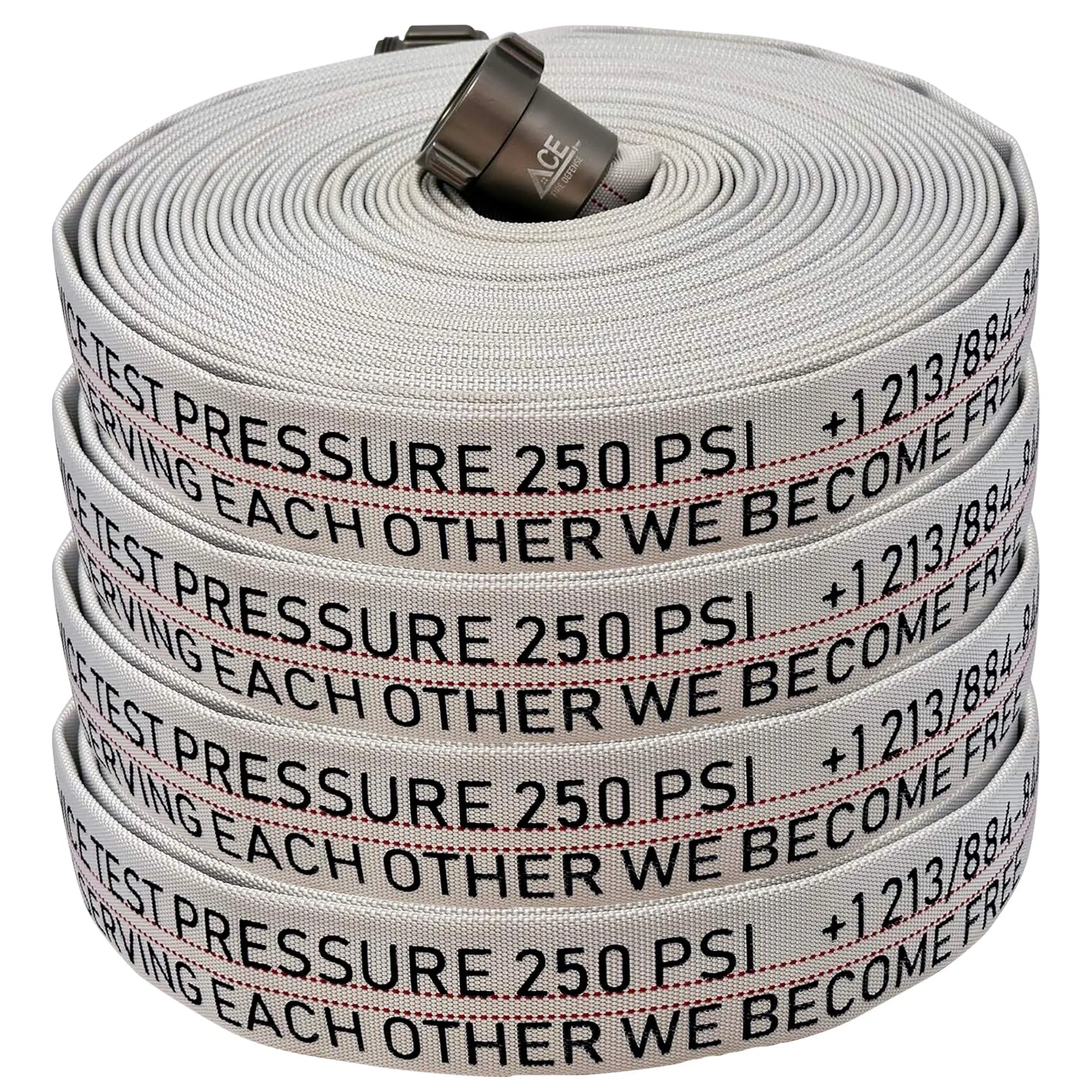Ace Fire Defense .01 - 4 pk Firehoses - 1.5” x 75’ TPU Lined Premium Fire Hose