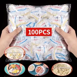 100pcs Flexible Fresh Food Packaging - Retractable Transparent Plastic Plate Lid, Single-use Odorless Kitchen Film, Suitable for Home, Restaurant, Picnic - Multi-purpose, Odorless, Dustproof, Fits All Plate Sizes - Ideal for Home Openings and Picnics