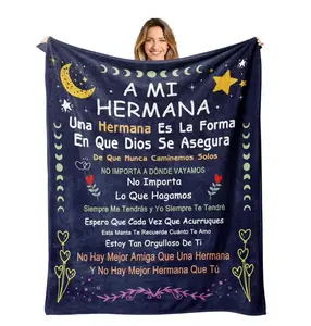 Gift for Sister, Sister Birthday Gifts Blanket ,Graduate gift for my sister, Mother's Day Sister Gifts, Sister Gifts in Spanish, Graduation/Birthday/Christmas Gifts for Sisters